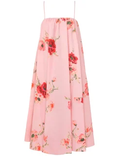 Lightburst Puff Midi Dress