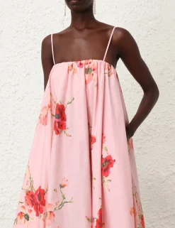 Lightburst Puff Midi Dress