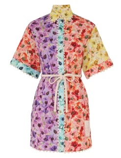 Lightburst Trimmed Shirt Dress