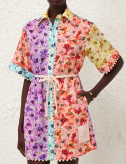 Lightburst Trimmed Shirt Dress