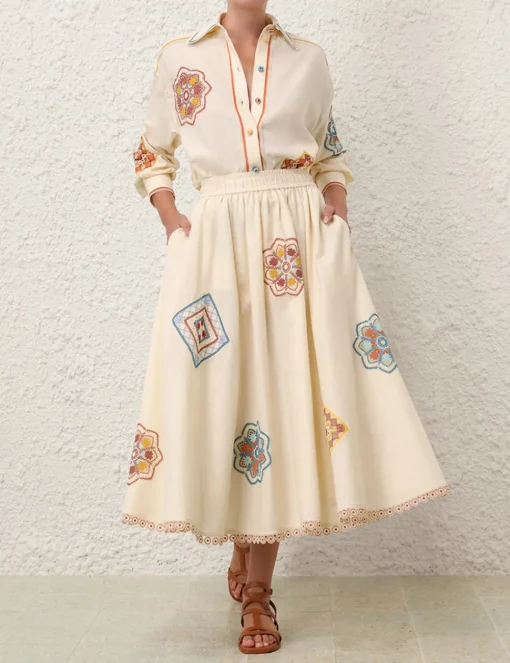 Ottie Doily Midi Skirt