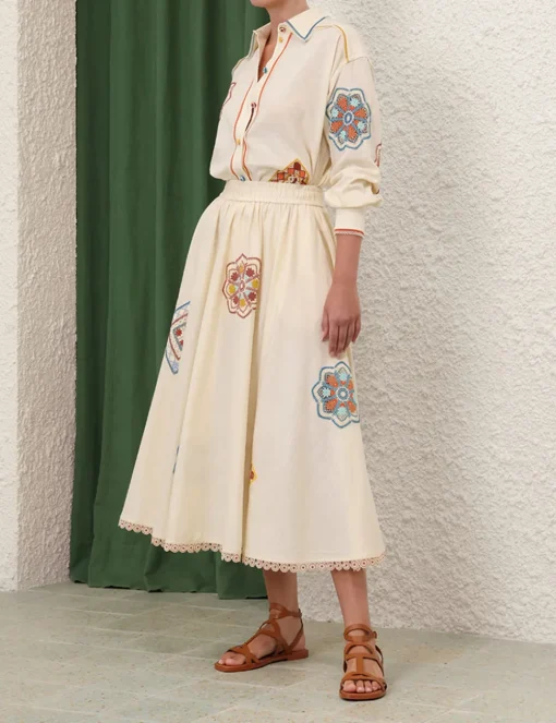 Ottie Doily Midi Skirt