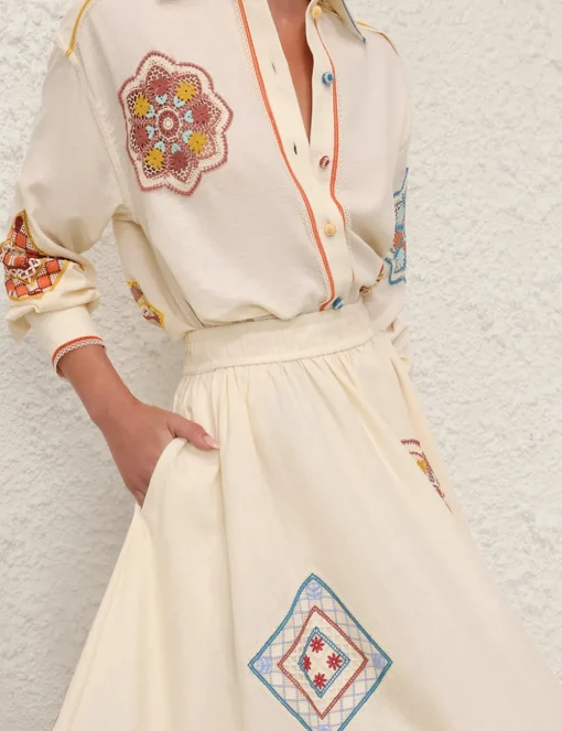 Ottie Doily Midi Skirt
