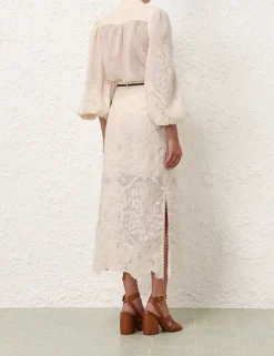 Ottie Embroidered Midi Skirt