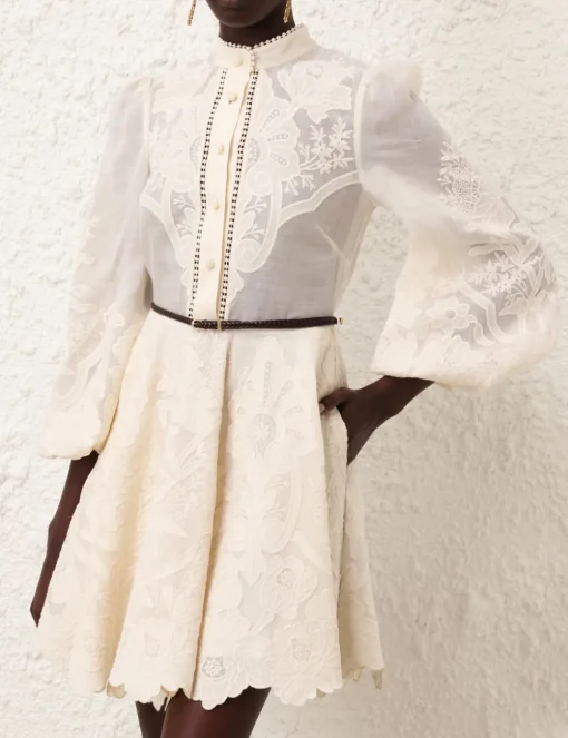 Ottie Embroidered Mini Dress