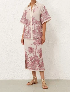 Ottie Palm Draw Waist Skirt
