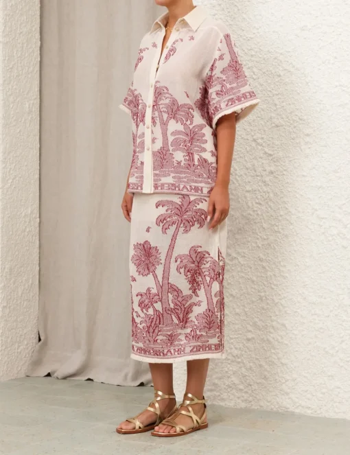 Ottie Palm Draw Waist Skirt