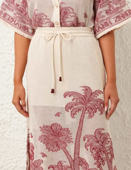 Ottie Palm Draw Waist Skirt