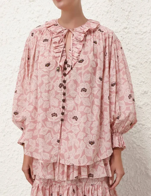 Ottie Ruffle Neck Top