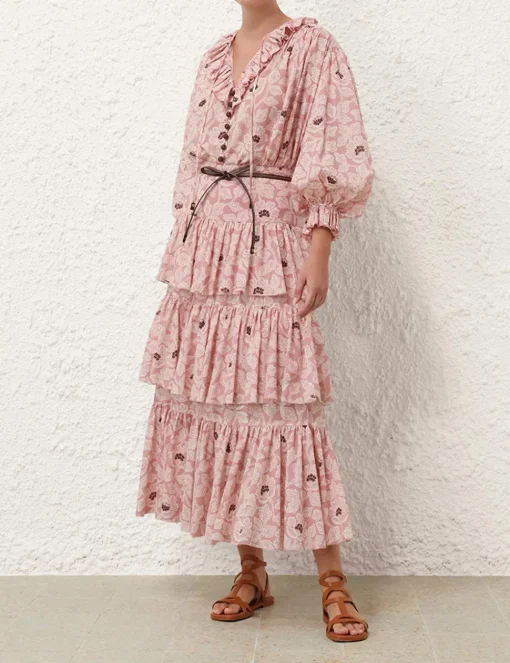 Ottie Tiered Midi Skirt
