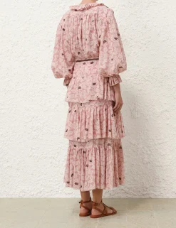 Ottie Tiered Midi Skirt