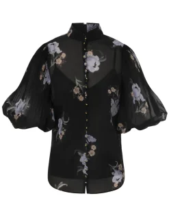 Pleated Buttoned Blouse