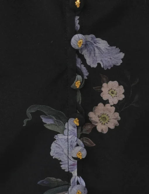Pleated Buttoned Blouse