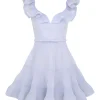 Pleated Frill Mini Dress