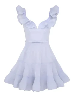 Pleated Frill Mini Dress