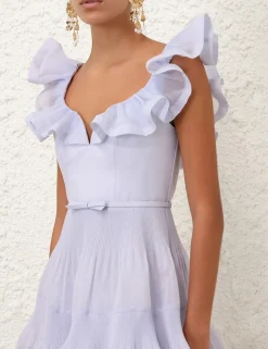 Pleated Frill Mini Dress