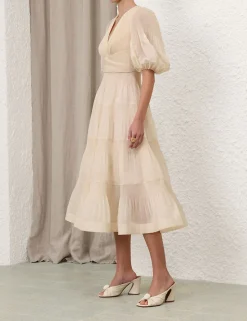 Pleated Midi Dress
