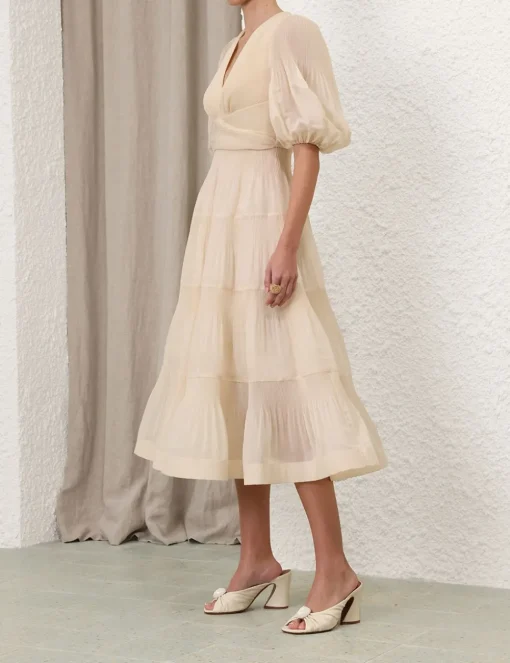 Pleated Midi Dress