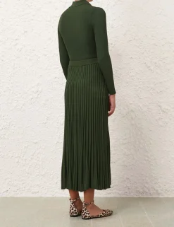 Pleated Midi Skirt