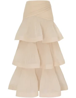 Pleated Tiered Skirt
