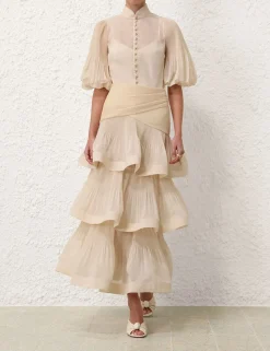 Pleated Tiered Skirt