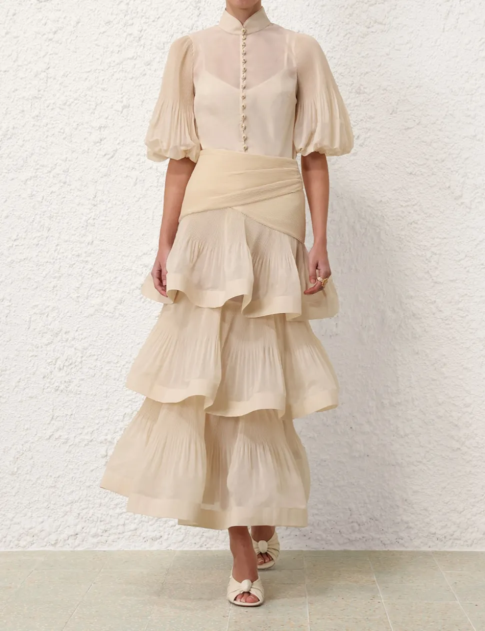 Pleated Tiered Skirt