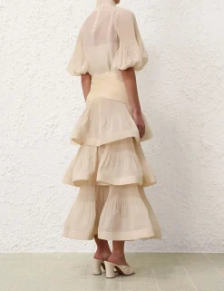 Pleated Tiered Skirt