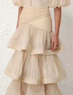 Pleated Tiered Skirt