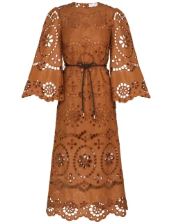 Pop Embroidered Midi Dress