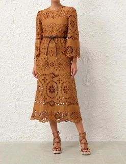 Pop Embroidered Midi Dress