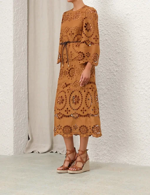 Pop Embroidered Midi Dress