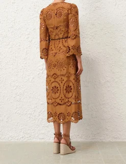 Pop Embroidered Midi Dress