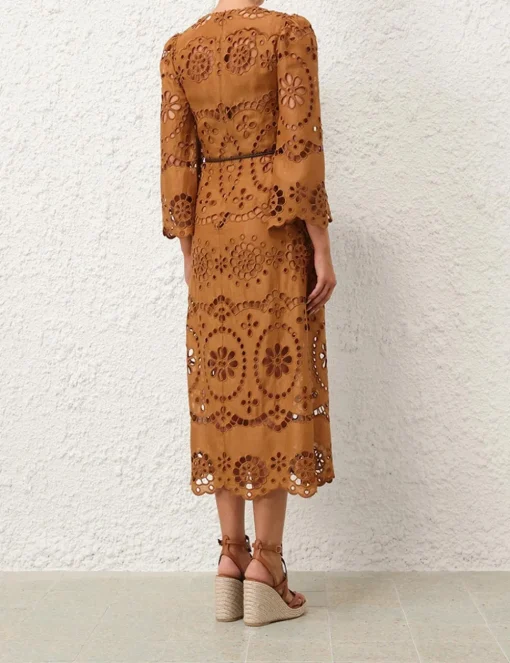 Pop Embroidered Midi Dress