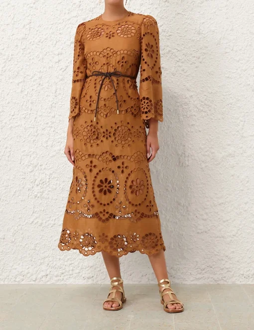 Pop Embroidered Midi Dress