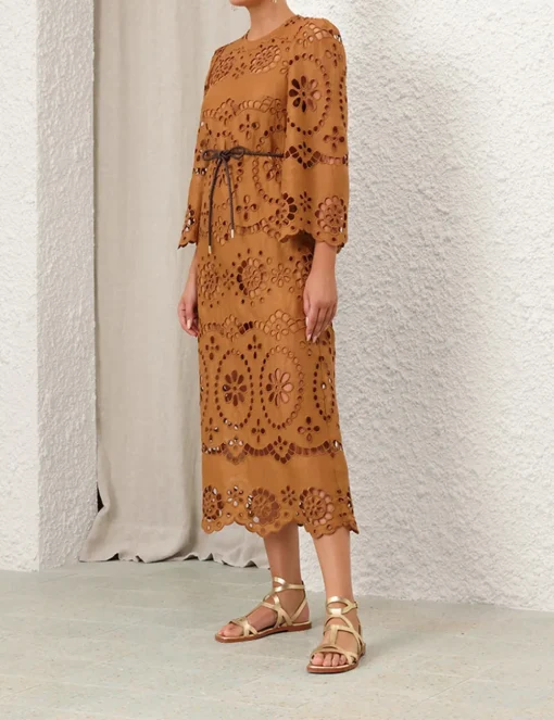 Pop Embroidered Midi Dress