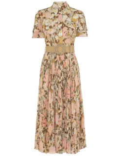 Pop Pleated Midi Dress
