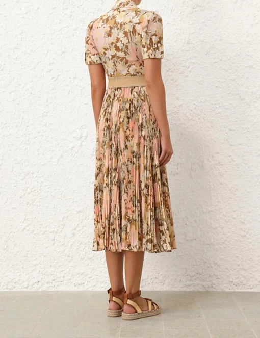 Pop Pleated Midi Dress