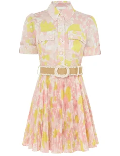 Pop Pleated Mini Dress