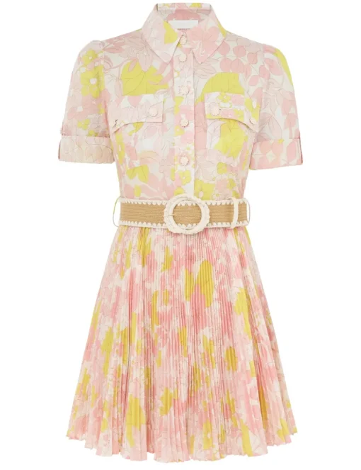 Pop Pleated Mini Dress