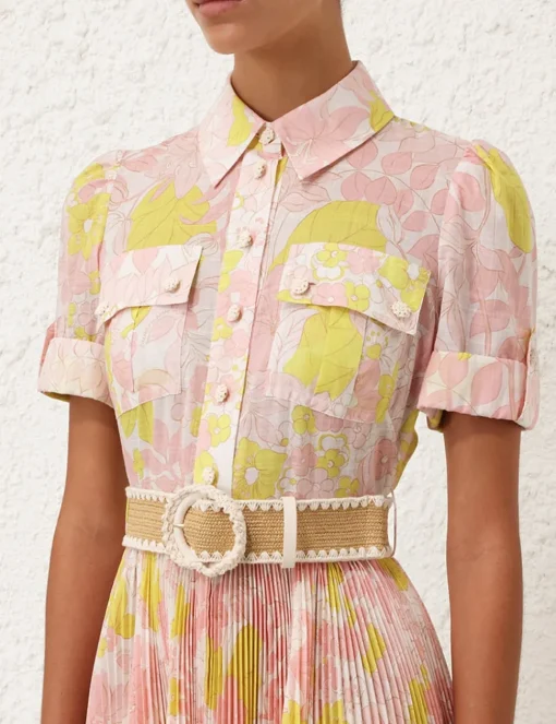 Pop Pleated Mini Dress