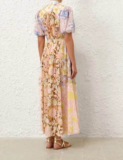 Pop Puff Sleeve Maxi Dress