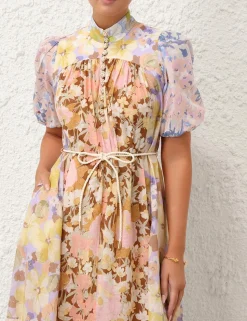 Pop Puff Sleeve Maxi Dress