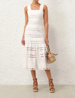 Pop Trimmed Midi Dress