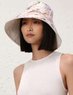 Printed Long Brim Bucket Hat