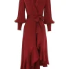 Silk Wrap Midi Dress