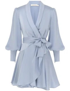 Silk Wrap Mini Dress