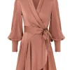 Silk Wrap Mini Dress