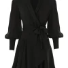 Silk Wrap Mini Dress