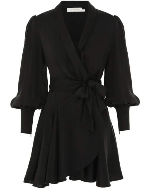 Silk Wrap Mini Dress