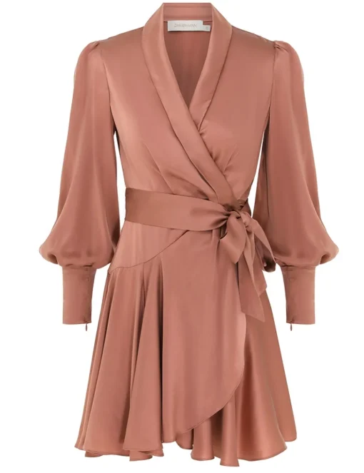 Silk Wrap Mini Dress